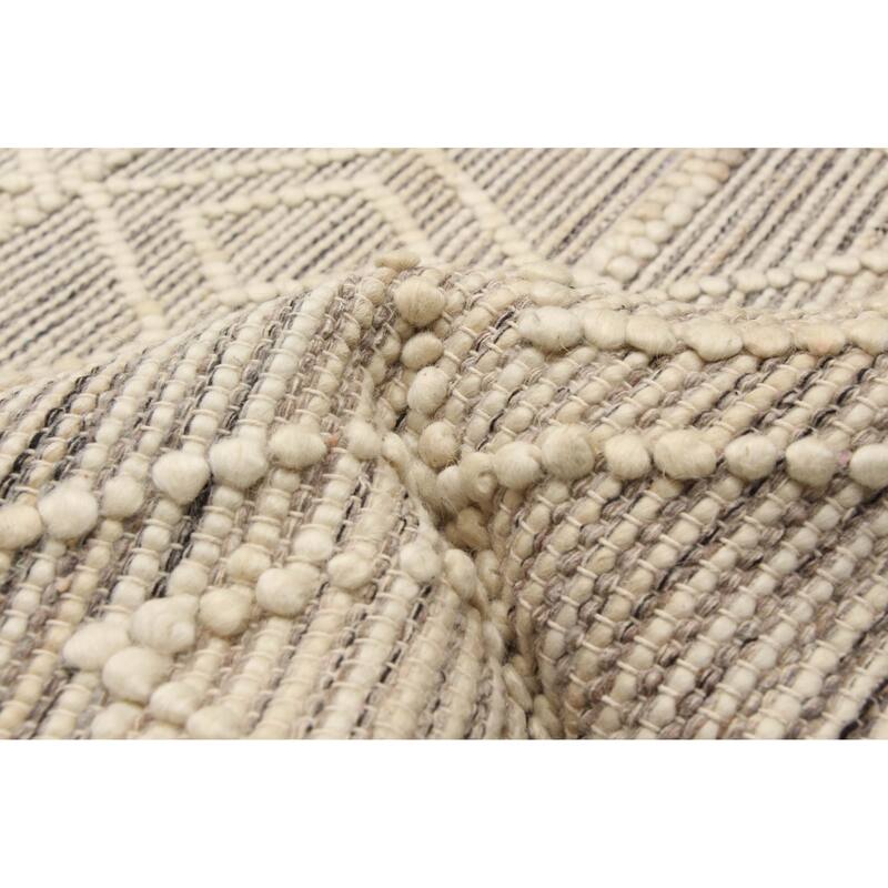 ECARPETGALLERY Braid weave Sienna Cream Wool Rug - 4'11 x 8'1