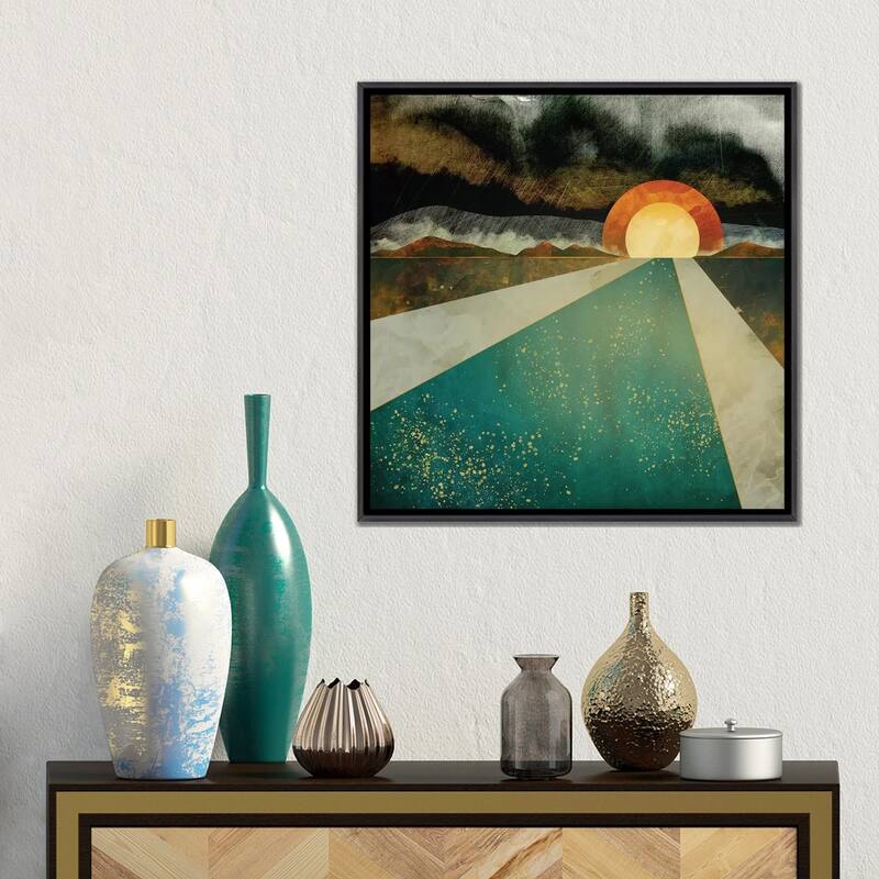 iCanvas "Retro Sunset" by SpaceFrog Designs Framed
