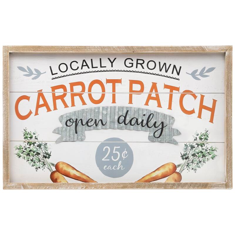 15.75" Carrot Patch Wooden Wall Sign