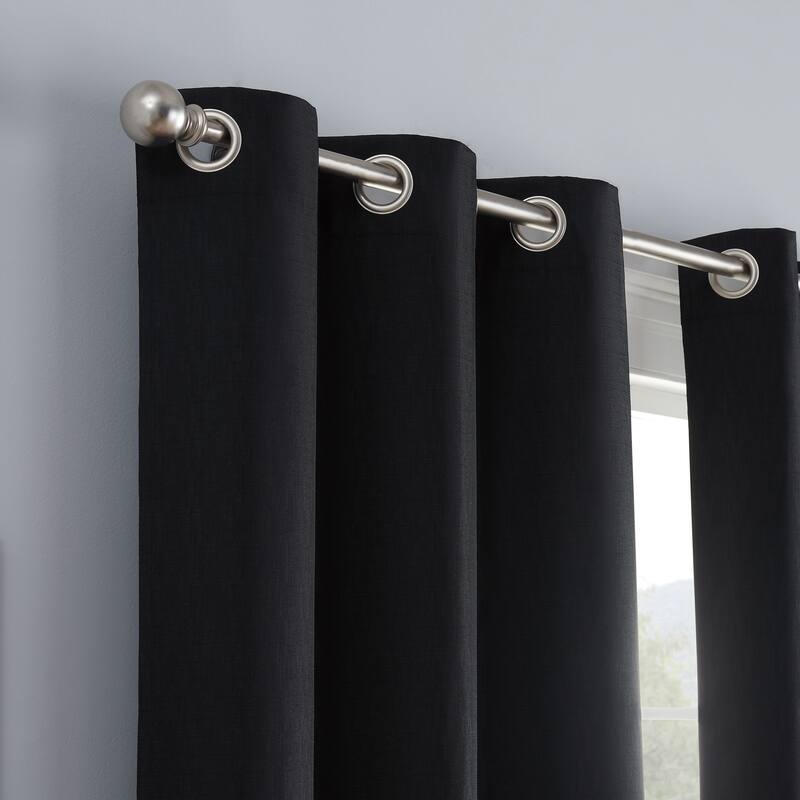 Eclipse Khloe 100% Absolute Zero Blackout Solid Textured Thermaback Curtain Single Panel