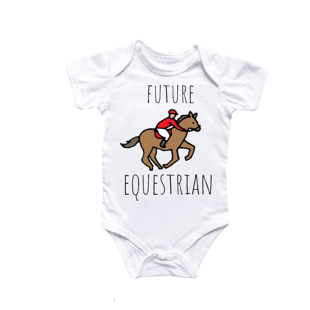 Jockey Equestrian Horse - Baby Boy Girl Clothes Infant Bodysuit Funny Cute Newborn