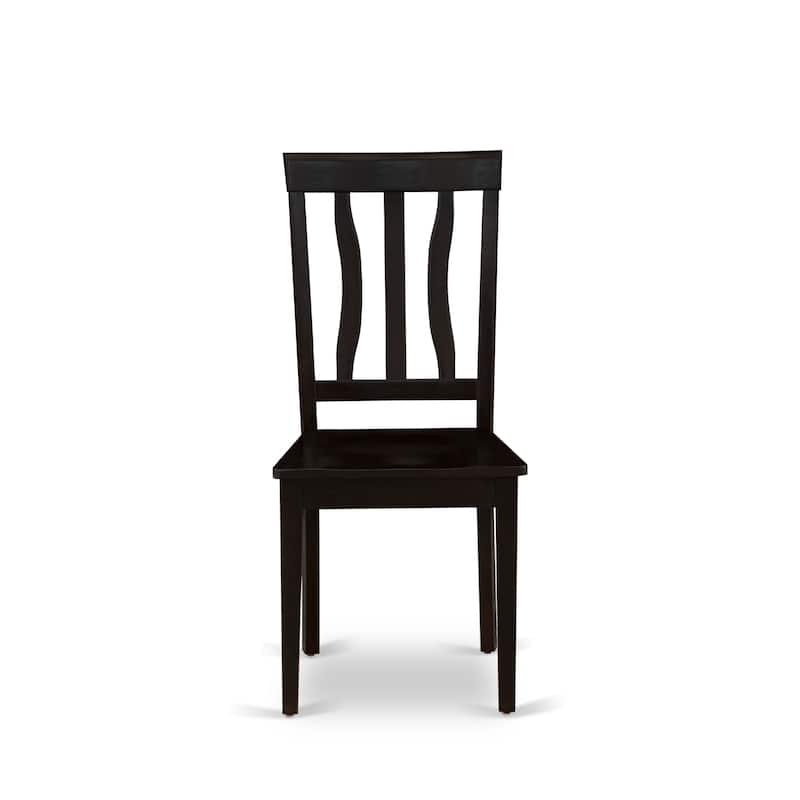 East West Furniture 5 Piece Dining Room Table Set Includes a Rectangle Kitchen Table and 4 Dining Chairs, 36x60 Inch, Cappuccino