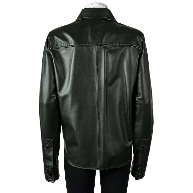 Bottega Veneta Leather Button Up Shirt