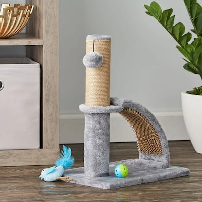 Deluxe Jute Cat Scratching Post with Arch Rubber Massager, Pack of 1