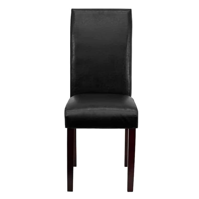 LeatherSoft Wood Parsons Chair (Set of 2)