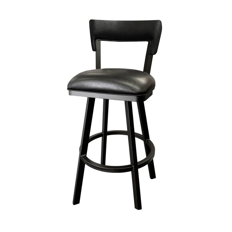 Tempo Furniture Hilton Swivel 26" Counterstool/30" Barstool Pebblestone Metal Finish & Black Polyurethane by Furnish Theory