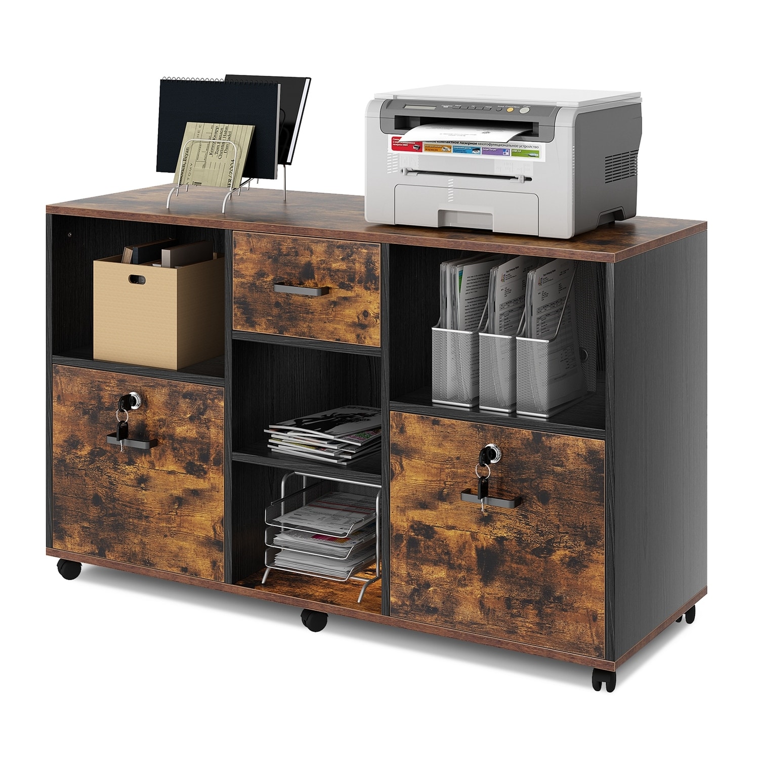 Tribesigns 3 drawer store wood file cabinets