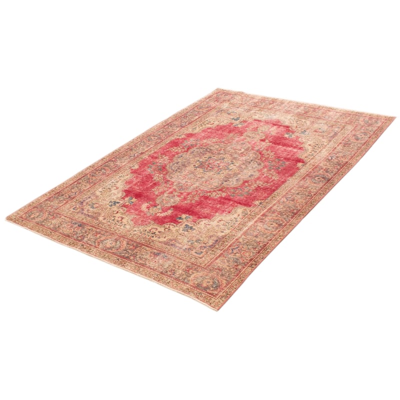 ECARPETGALLERY Hand-knotted Antalya Vintage Red Wool Rug - 6'5 x 9'2