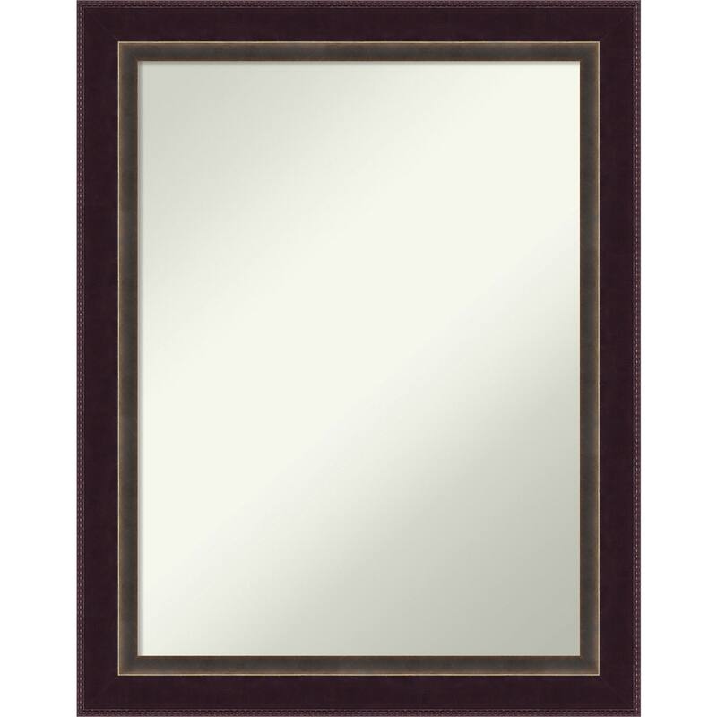 Non-Beveled Wood Bathroom Wall Mirror - Signore Bronze Frame