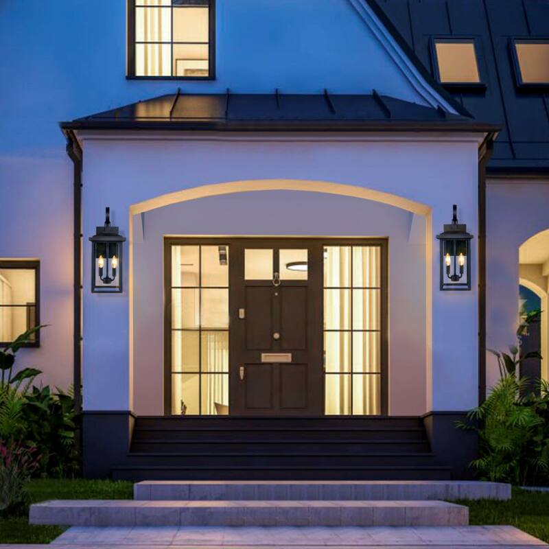 KAWOTI Black Outdoor Wall Sconces and Pendant Light
