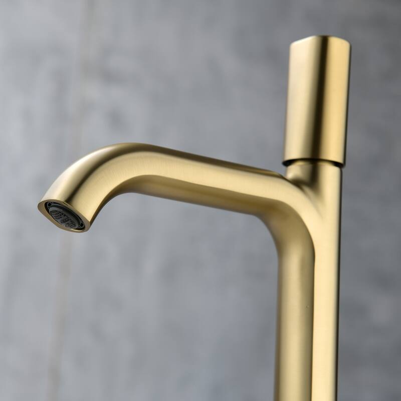 11 in.H Modern Matte Black/ Brushed Gold Single Handle Bathroom Faucet includes Hardware