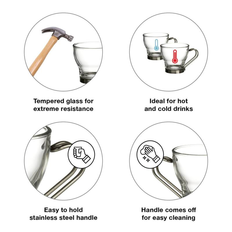 Bormioli Rocco Verdi Set of 4 Espresso Cups With Handle