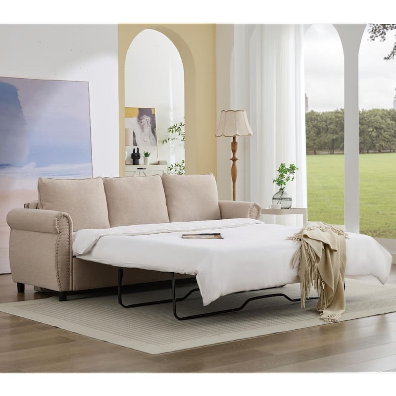 81.5" 2-in-1 Queen Convertible Sleeper Sofa Bed