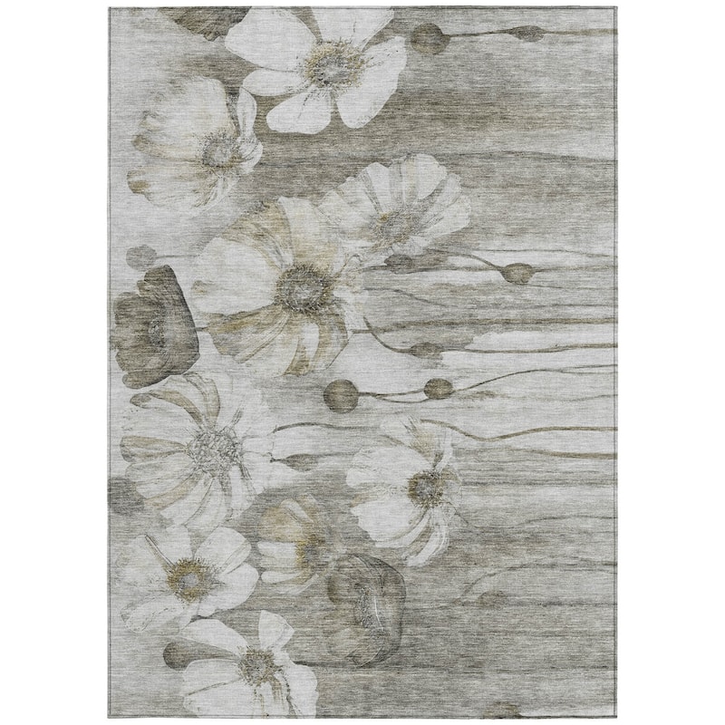 HomeRoots Floral Transitional Rectangle Outdoor Rug