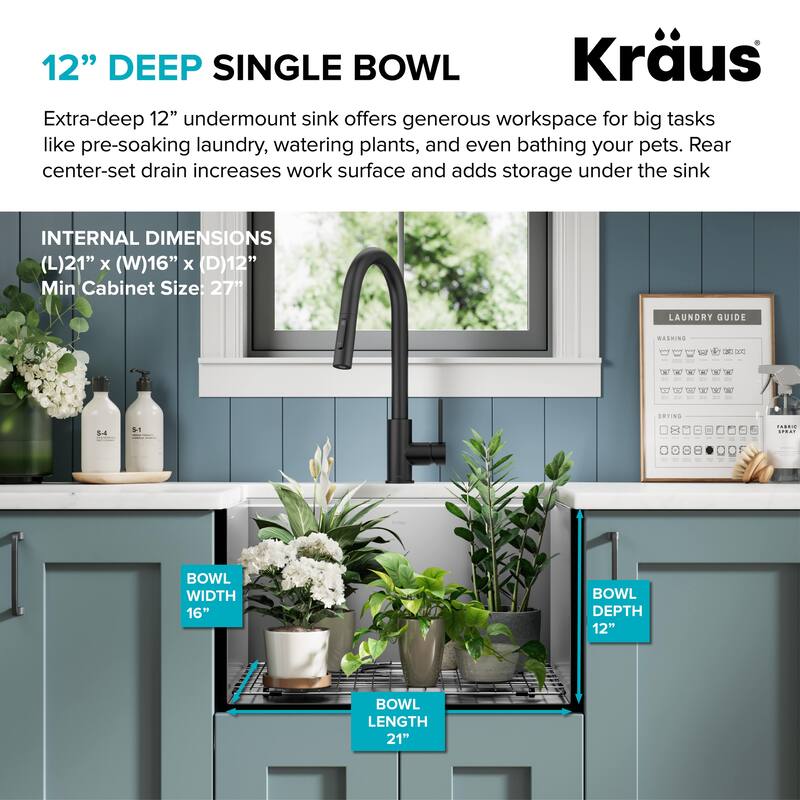 KRAUS Kore Workstation Undermount Stainless Steel Kitchen Sink