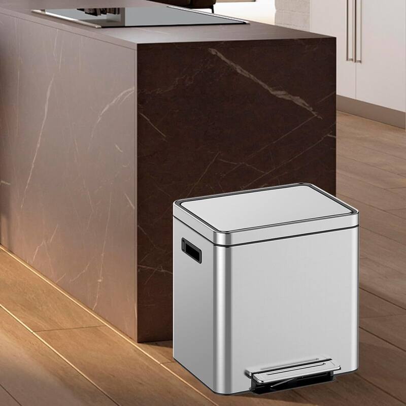 Double Compartment Classified Garbage Can