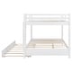 preview thumbnail 23 of 24, Queen Over Queen Size Bunk Bed with Trundle, Ladder and Guardrail, Wooden Bunk Bedframe with Wood Slats Support for Kids