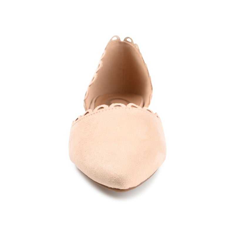 Journee Collection Women's Jezlin Slip On Almond Toe Ballet Flats - Nude - Medium - 9