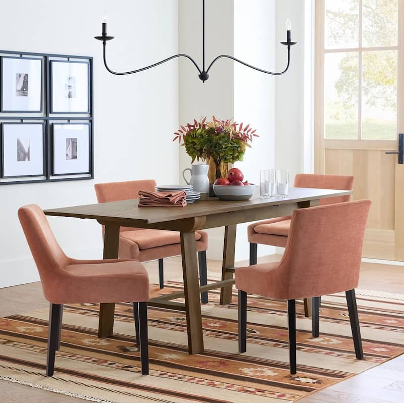 Upholstered Corduroy Accent Side Leisure Chairs with Soild Wood Legs