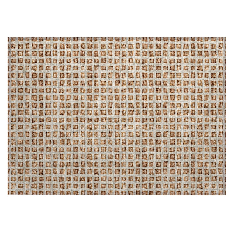 Machine Washable Indoor/ Outdoor Chantille Squared Rug