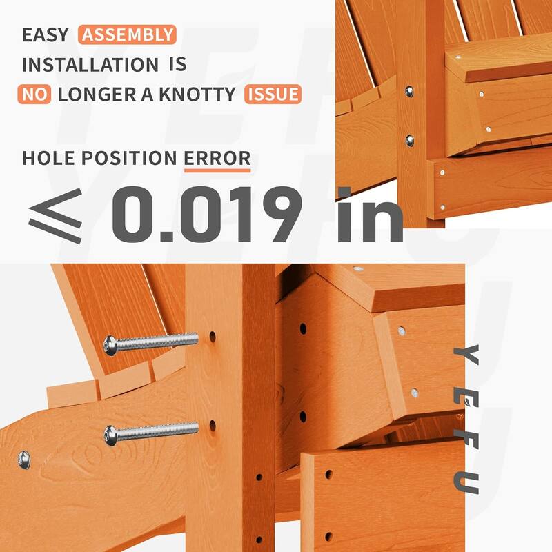 WINSOON All Weather HIPS Outdoor Plastic Adirondack Chairs Set of 2