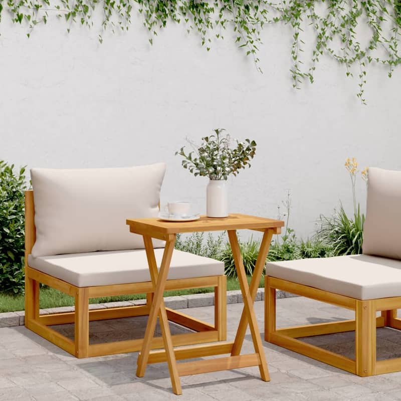 vidaXL Garden Table Natural wood Solid acacia wood with an oil finish - 14.2 x 19.7 x 23.6