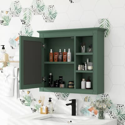 Medicine Cabinet, Green Mirror Cabinet, Wall Mounted Cabinet