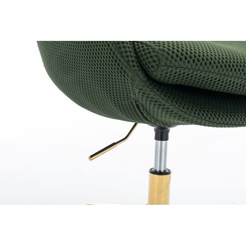 360°Swivel Home Office Chair With Adjustable Height and Gold Metal Base