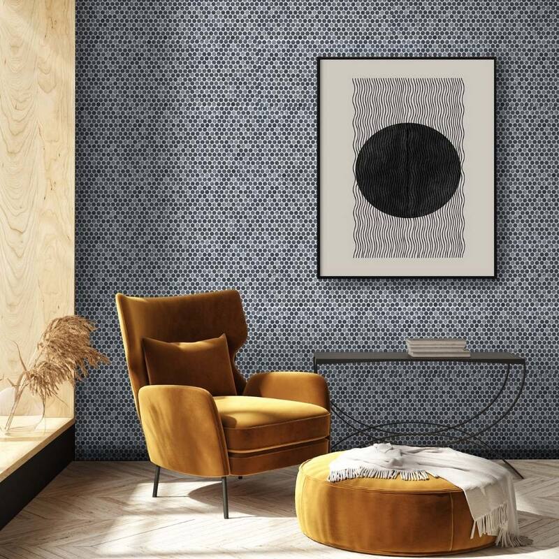 The Tile Life Eterna Penny 12x12 Round Glass Mosaic Floor, Wall & Backsplash Tile