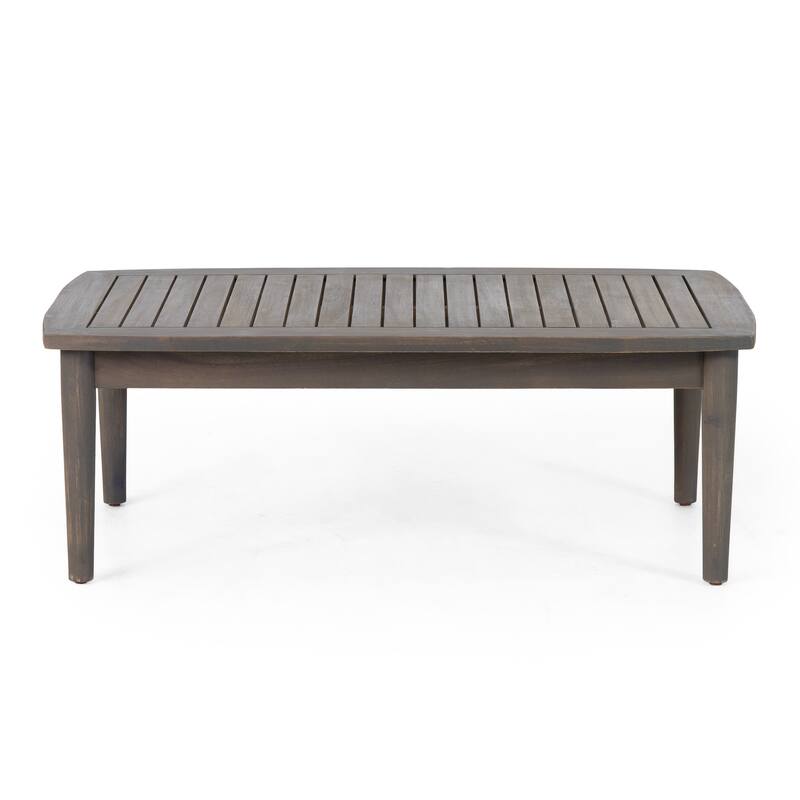 Patio Loveseat and Coffee Table Set, Patio Furniture Set with Cushion, Acacia Wood Frame Conversation Set