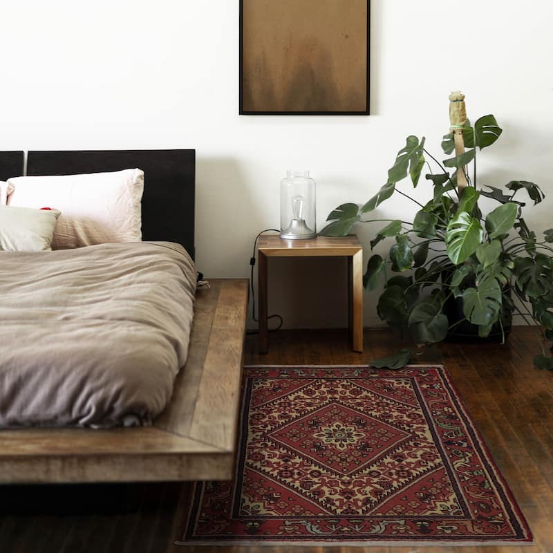 ECARPETGALLERY Hand-knotted Anadol Red Wool Rug - 3'3 x 4'11