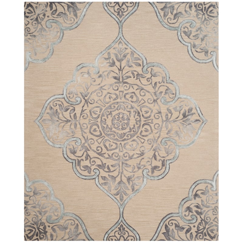 SAFAVIEH Handmade Dip Dye Emeteria Medallion Wool Rug