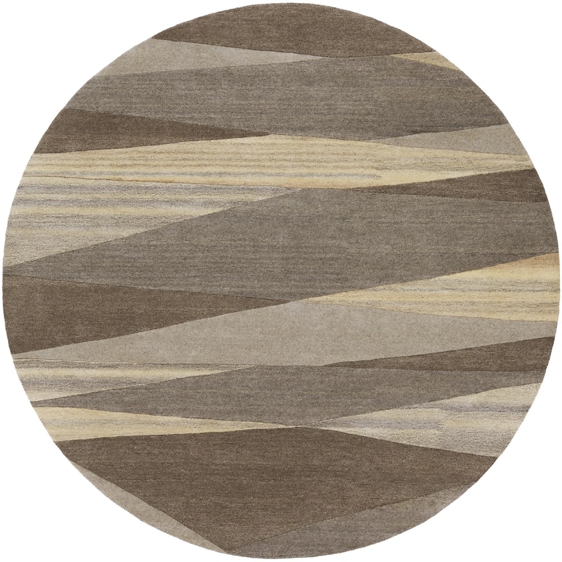 Livabliss Forum Mid-Century Abstract Area Rug - 8' x 8' - Grey/Brown - Round