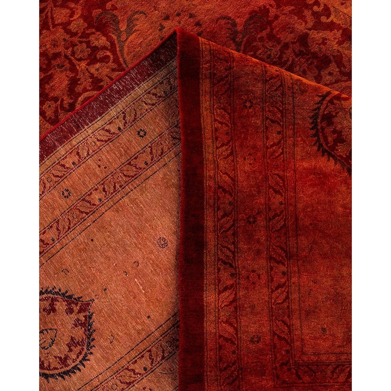 Overdyed, One-of-a-Kind Hand-Knotted Area Rug - Orange - 12' 4" x 16' 10"