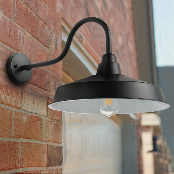Modern 16 Inch Gooseneck Wall Mount Matte Black Barn Light Fixture On Sale Bed Bath Beyond 37358182
