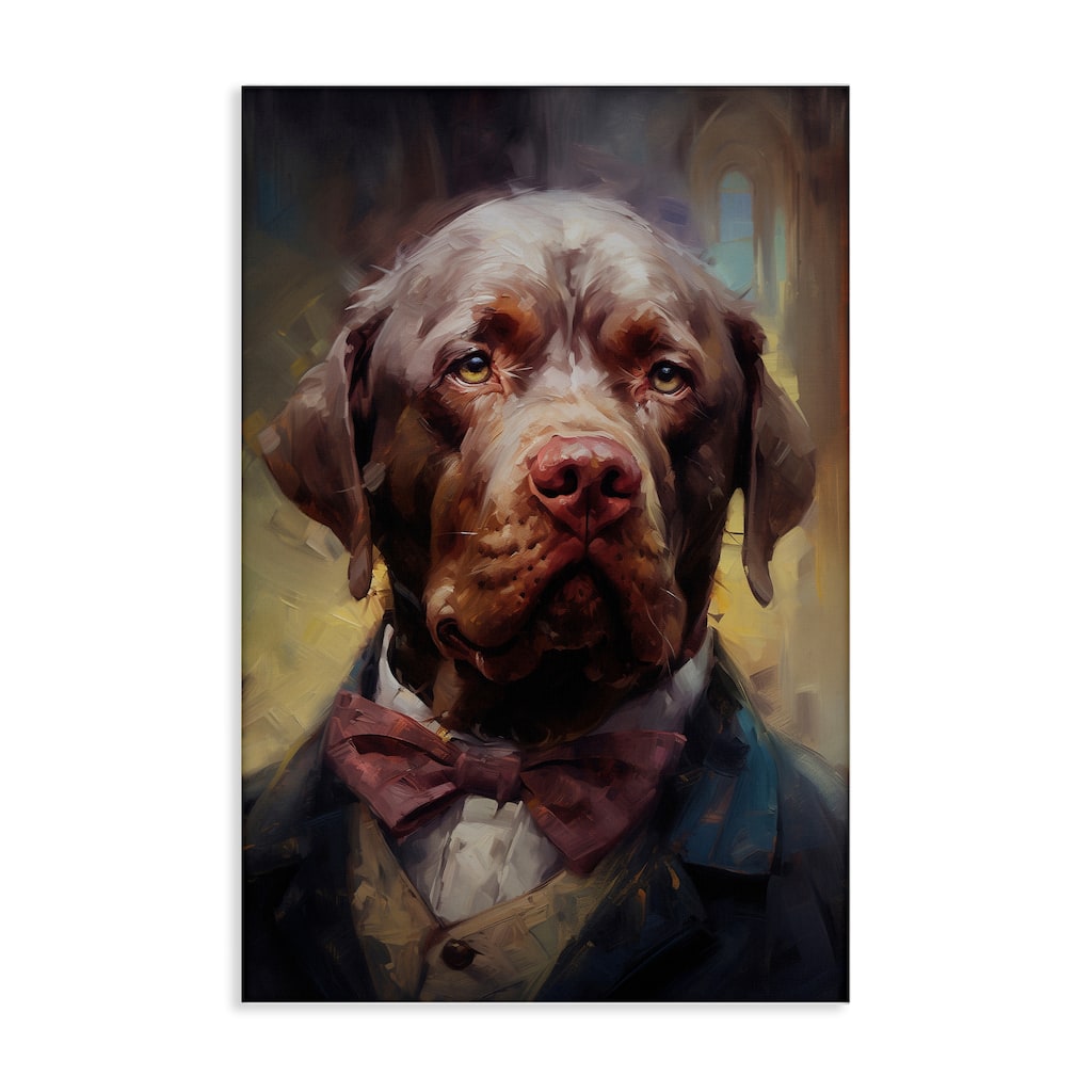 Stupell Dog in Timeless Suit Fashion Canvas Wall Art Design By Wumples