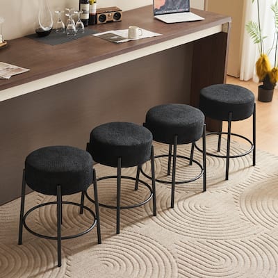 24" Tall Contemporary upholstered Bar Stools, Set of 2