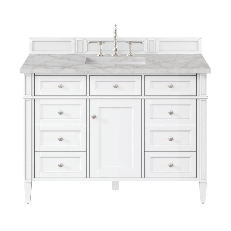James Martin Vanities 655-V48-3VSL Brittany 48" Free Standing Single - Bright White - Painted