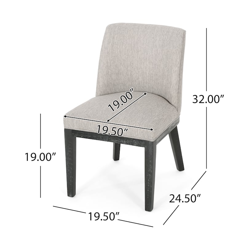 Camas Fabric Upholstered Wood Dining Chairs (Set of 2) by Christopher Knight Home