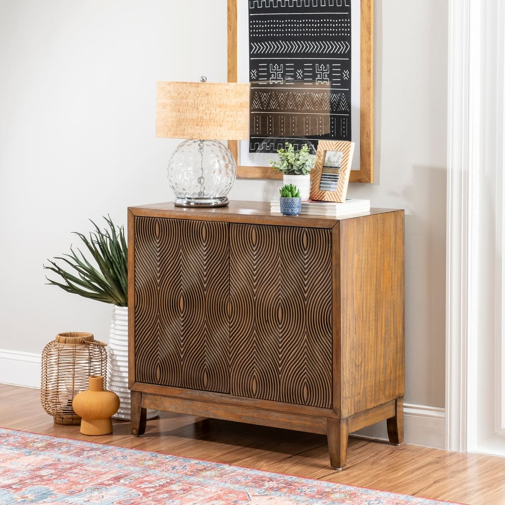 Gurira Wood 2-Door Pattern Accent Cabinet
