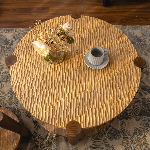2-Tier Round Coffee Table with Storage Shelf - Bed Bath & Beyond - 42941214