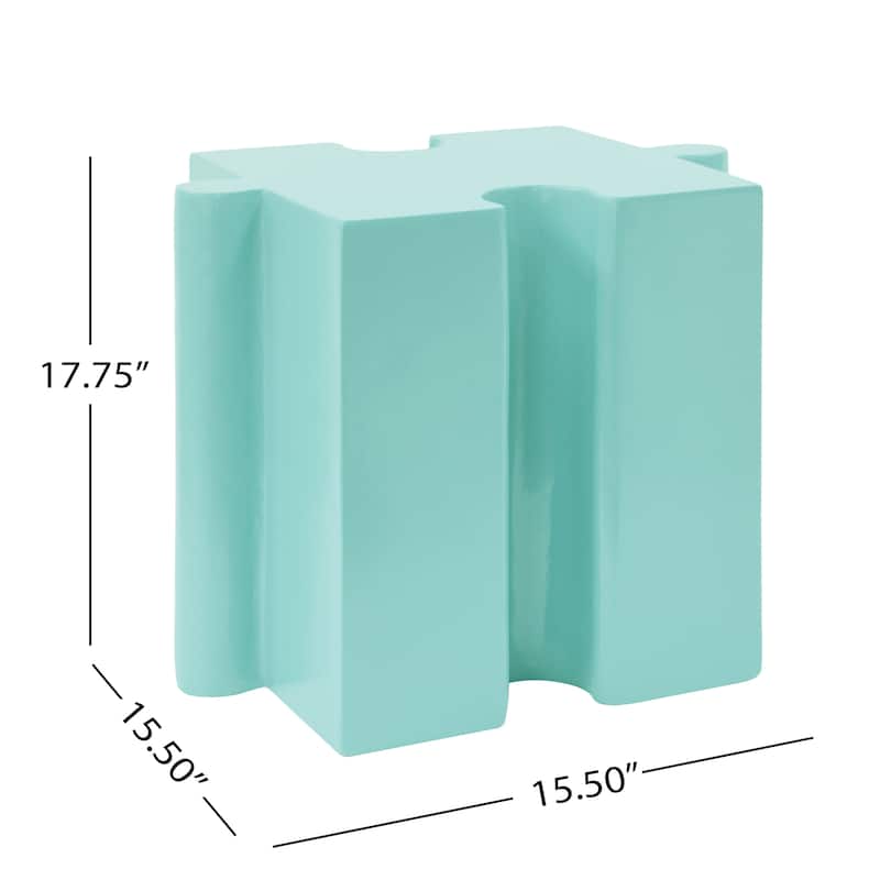 Roomfitters Puzzle Art Side Table, Modular Concave MGO Accent Table for Indoor & Outdoor