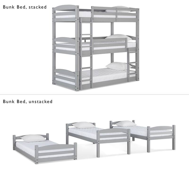 Avenue Greene Nola Solid Wood Triple Floor Bunk Bed