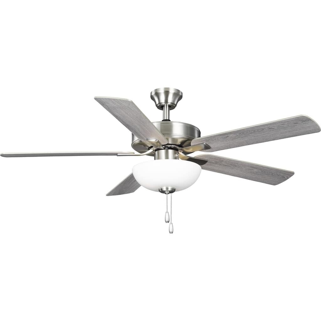 AirPro 52 in. Brushed Nickel 5-Blade AC Motor Transitional Ceiling Fan with Light - 52 in x 52 in x 16.7 in