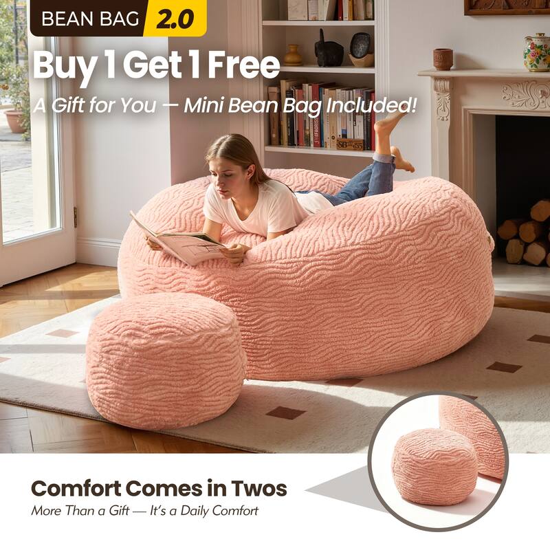 OVIOS Plush Wrapped Lounger Sofa With Ottoman