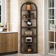 preview thumbnail 1 of 12, 6 Tier Corner Shelf, Tall Corner Bookshelf, Freestanding Display Book Shelf Rustic