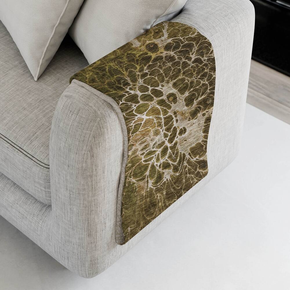 Premium Machine Washable Modern Floral Sherpa Throw Blanket