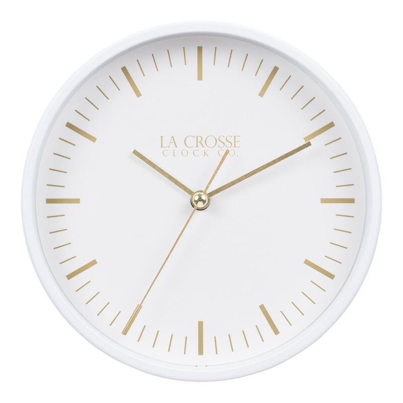 La Crosse 404-3715 6" Etta Silent Quartz Analog Metal Wall/Table Clock
