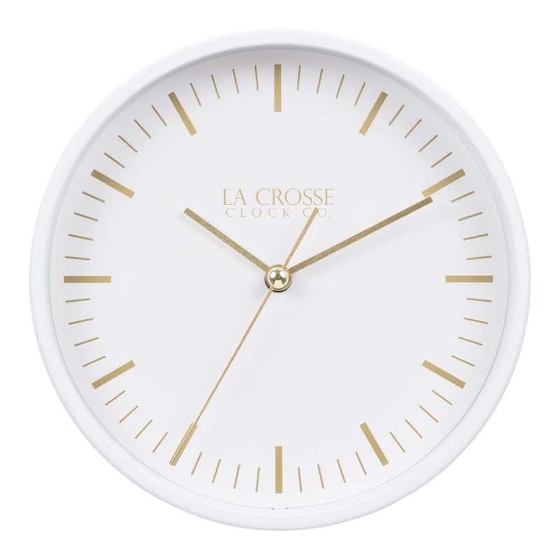 La Crosse 404-3715 6" Etta Silent Quartz Analog Metal Wall/Table Clock