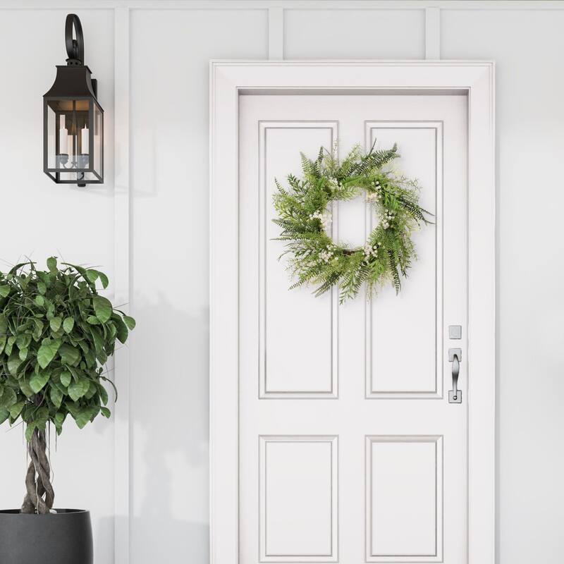 Babysbreath Floral Artificial Spring Wreath, 24-Inch, Unlit